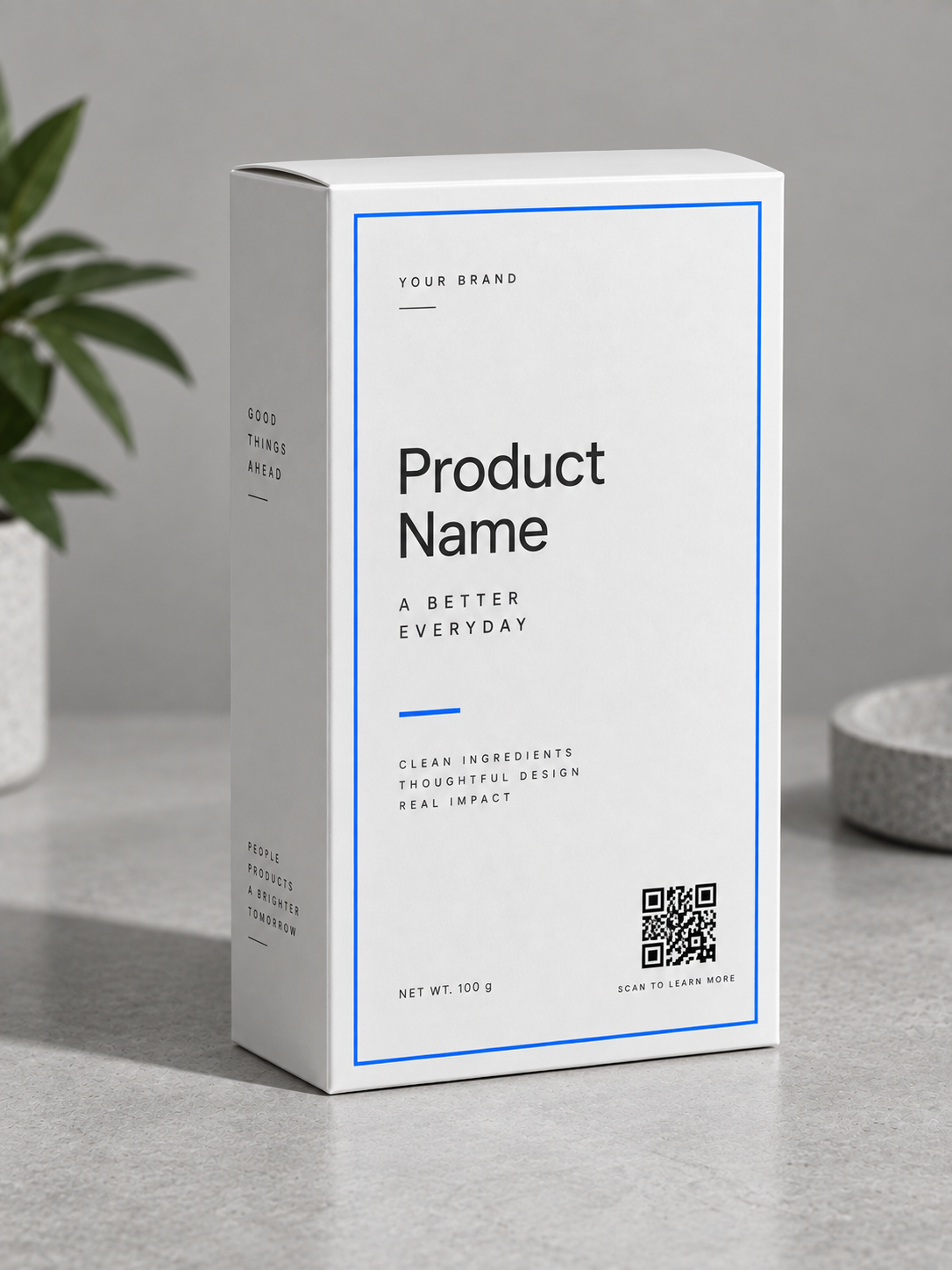 Product packaging with QR code — reduce text on packaging and provide access to key information, discounts, and social media